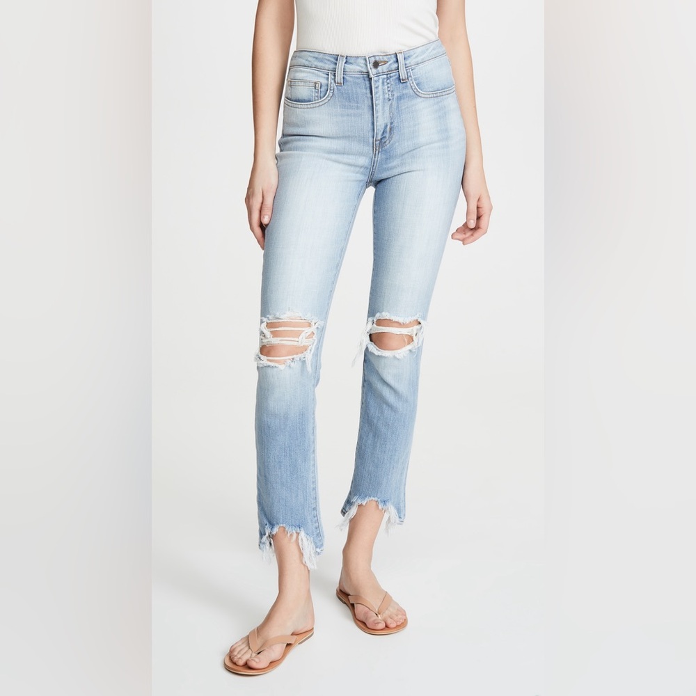 L'AGENCE High Line High Rise Destroyed Skinny Jeans CLASSIC BRASIE, Size 26